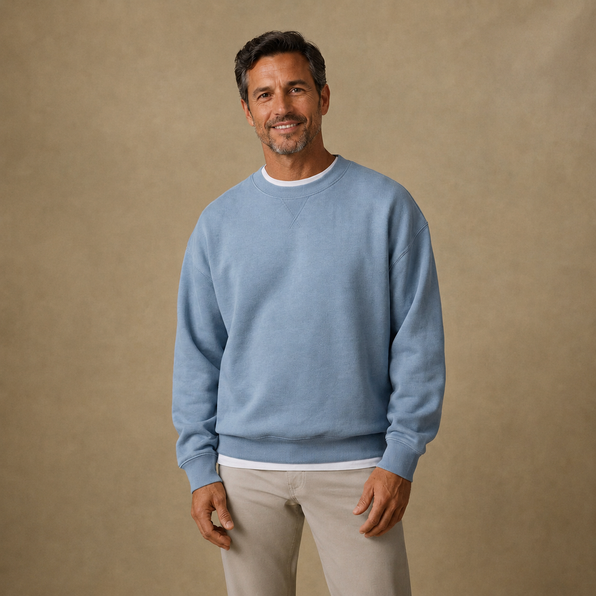 Relaxed Crew Neck Baumwolle Sweatshirt