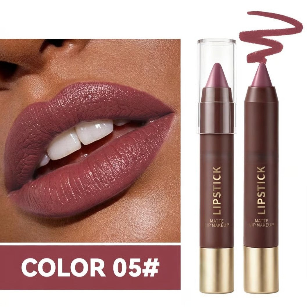 6er-Set langanhaltender matter brauner Lippenstift