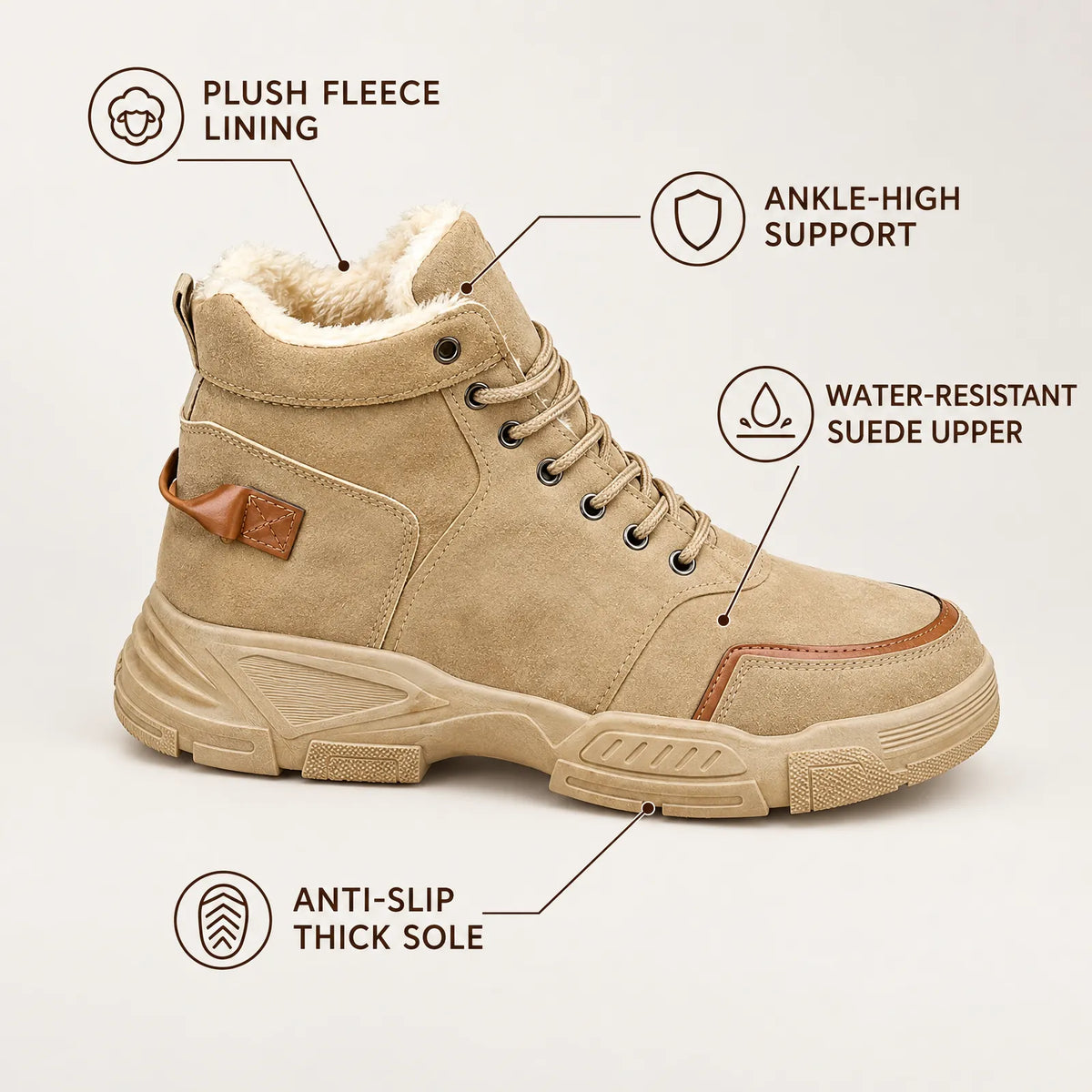 Herren Schnür-High-Top-Stiefel