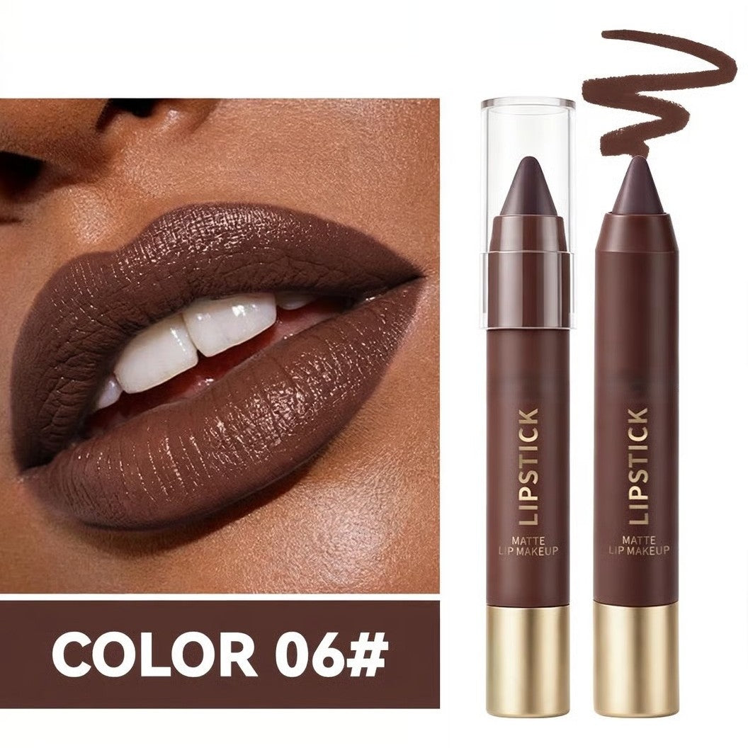 6er-Set langanhaltender matter brauner Lippenstift