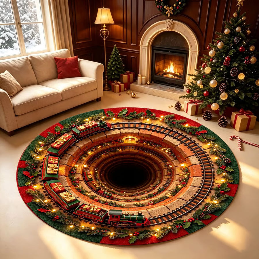 3D-Wirbelquilted Weihnachtsteppich