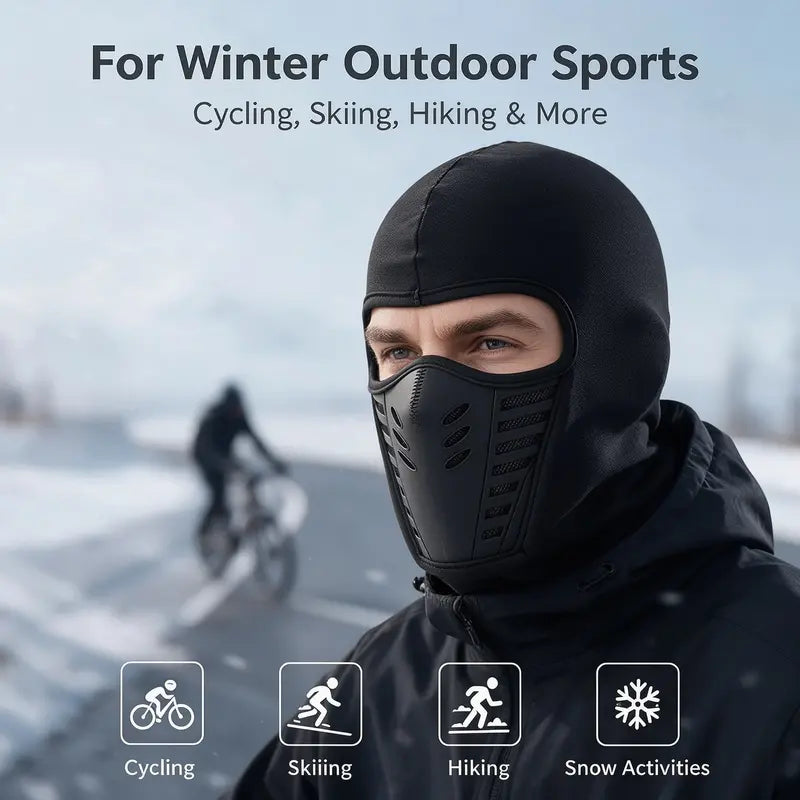 Unisex Fleece Vollgesichts-Sturmhaube Skimaske - Winddicht, Anti-Dunst, Weiche Sport- & Outdoor-Mütze