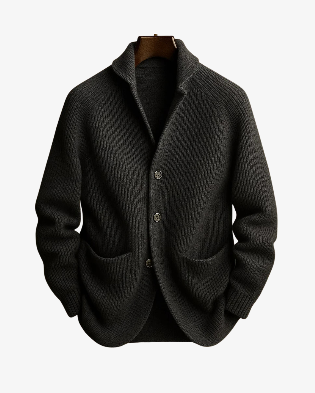 Elliot Taillierte Strick-Strickjacke mit Knopfleiste