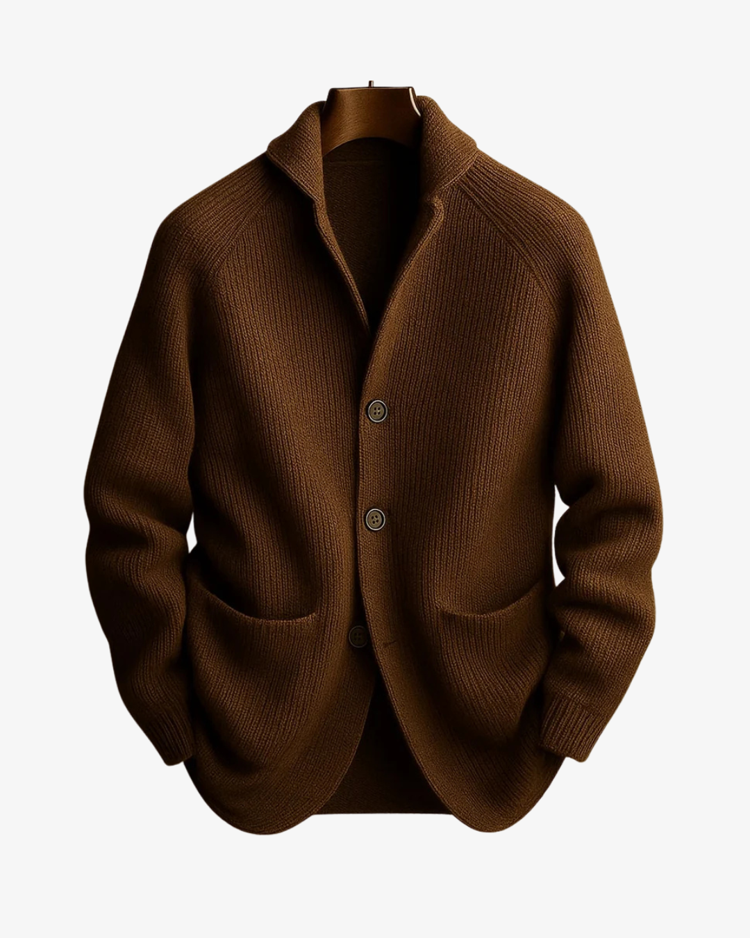 Elliot Taillierte Strick-Strickjacke mit Knopfleiste