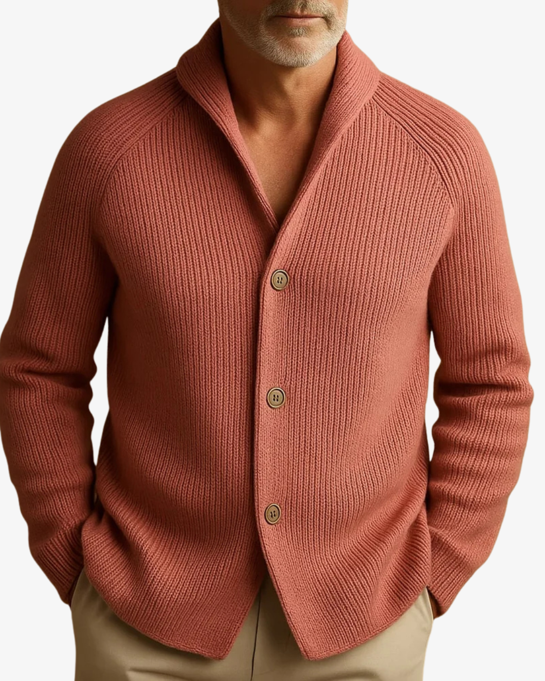 Elliot Taillierte Strick-Strickjacke mit Knopfleiste