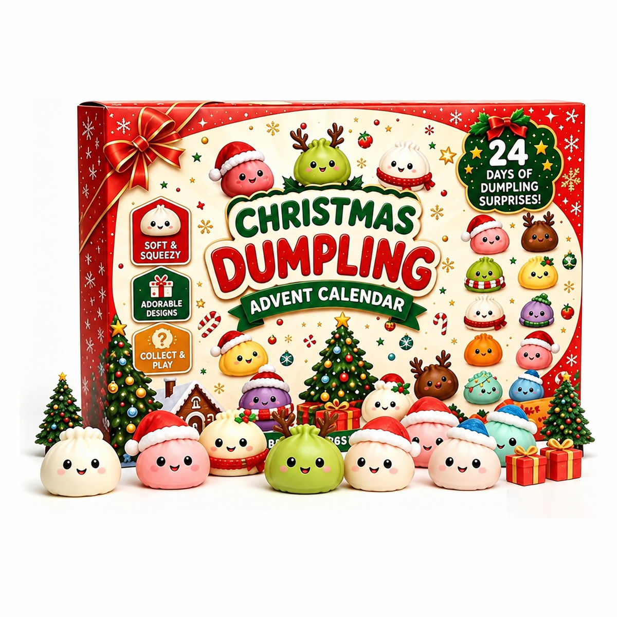Adventskalender mit 24 Squishy-Überraschungen für Kinder