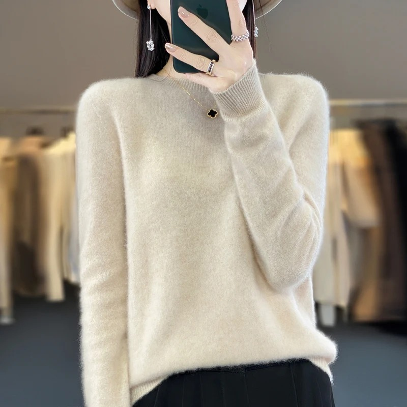 Cashmere Pullover Damen Stilvoller Rundhals, Weich & Komfortabel