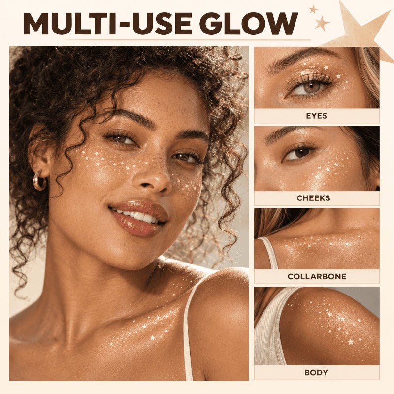 Glitzer-Stern Make-up-Stempel