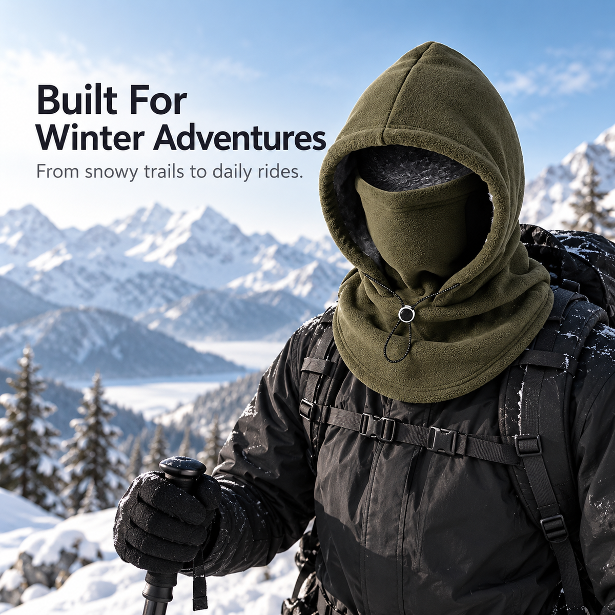 Fleece Sturmhaube – Vollständiger Gesichts- und Nackenschutz für den Winter bei Outdoor-Abenteuern