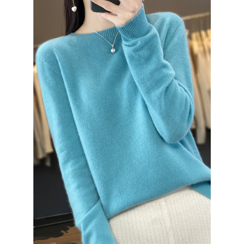 Cashmere Pullover Damen Stilvoller Rundhals, Weich & Komfortabel
