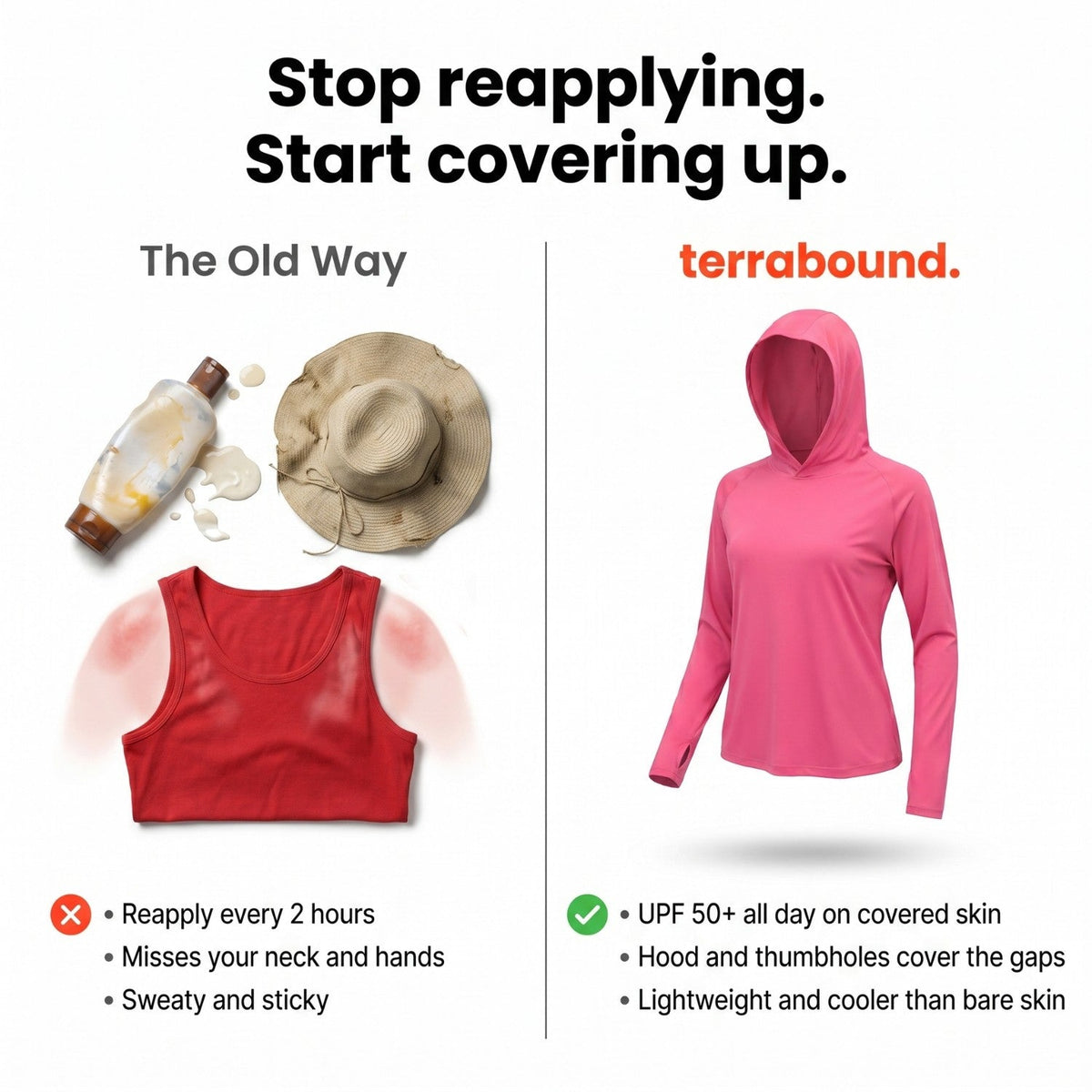 Damen-Sonnenschutz-Hoodie – UPF 50+ Leichtes Kapuzen-UV-Schutz-Oberteil