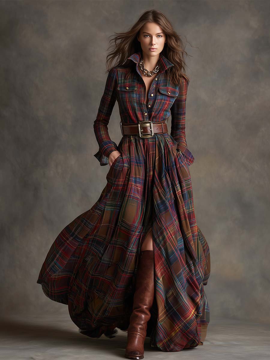 Klassisches Hemdkleid mit Karomuster