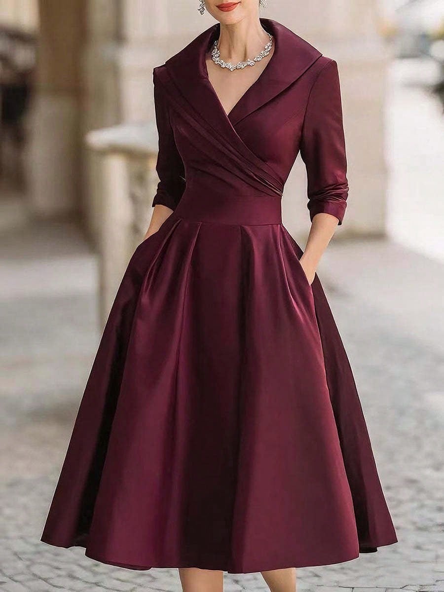 Vivienne Wickel-Midikleid mit Schalkragen