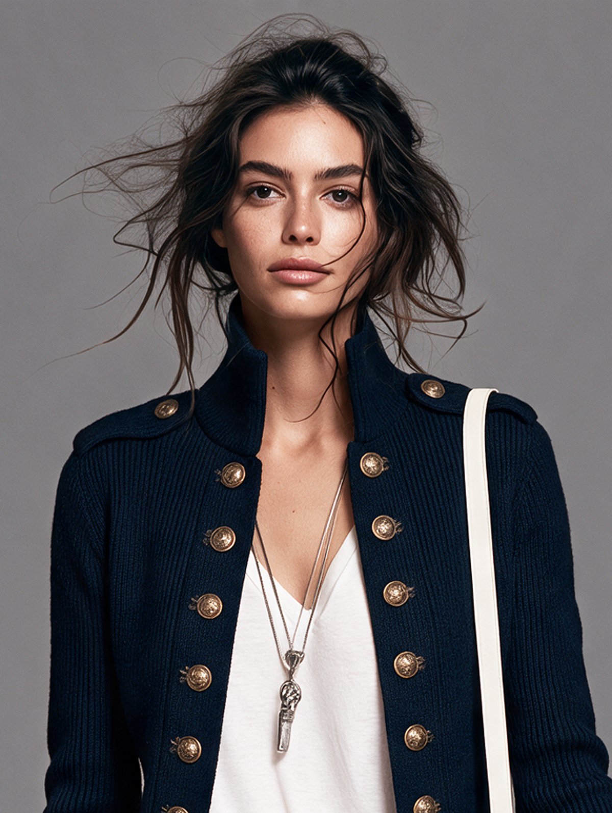Vintage Cardigan für Damen mit dekorativen zweireihigen Knöpfen