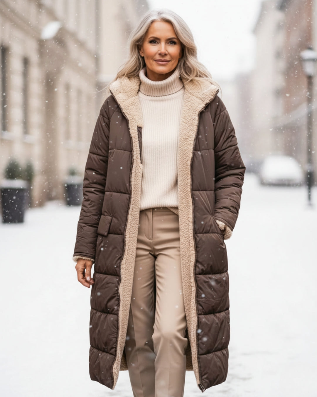 Warme Doppelseitige Winterjacke