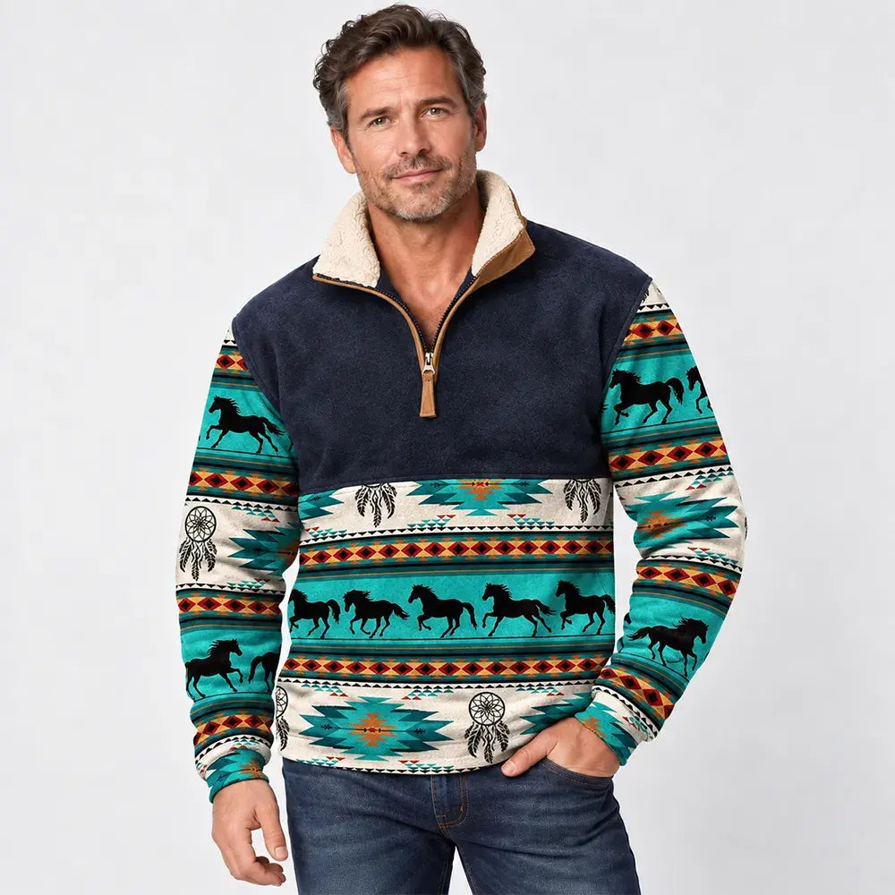 Modernes Herren-Langarmshirt mit 3D-Druck für Herbst/Winter