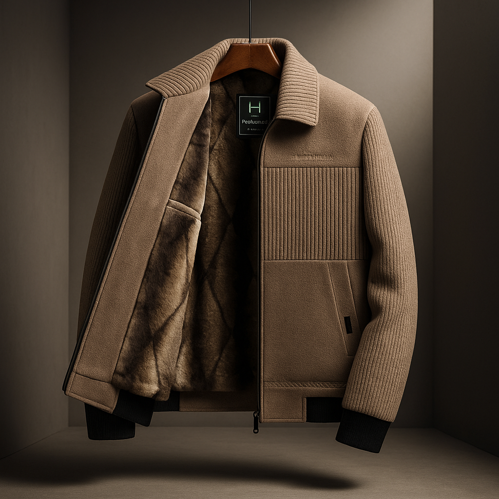 Fliegerjacke mit Kragen und Lammfell