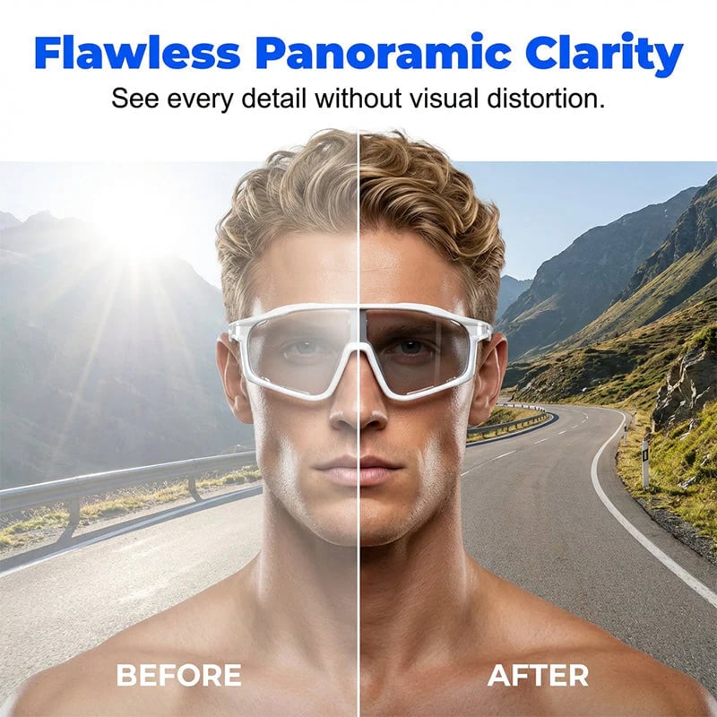 Photochrome Radsportbrille – passt sich sofort Lichtveränderungen an