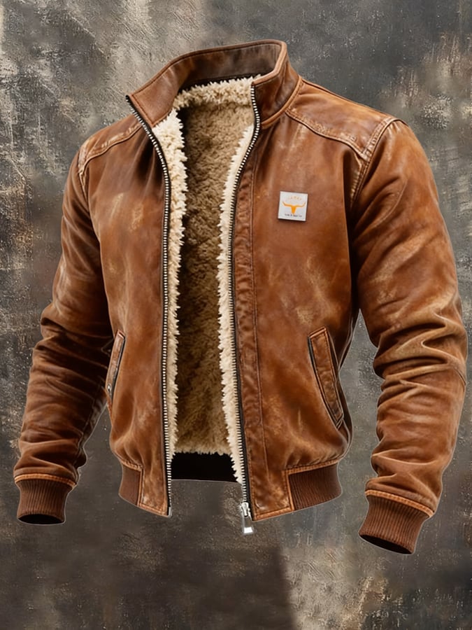 Gesteppte Lederjacke