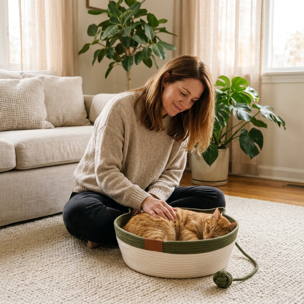 Gewebter Korb für Katzen