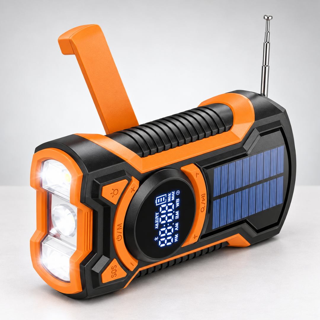 Camp Basel | Crankora Handkurbel-Notfallradio – Orange