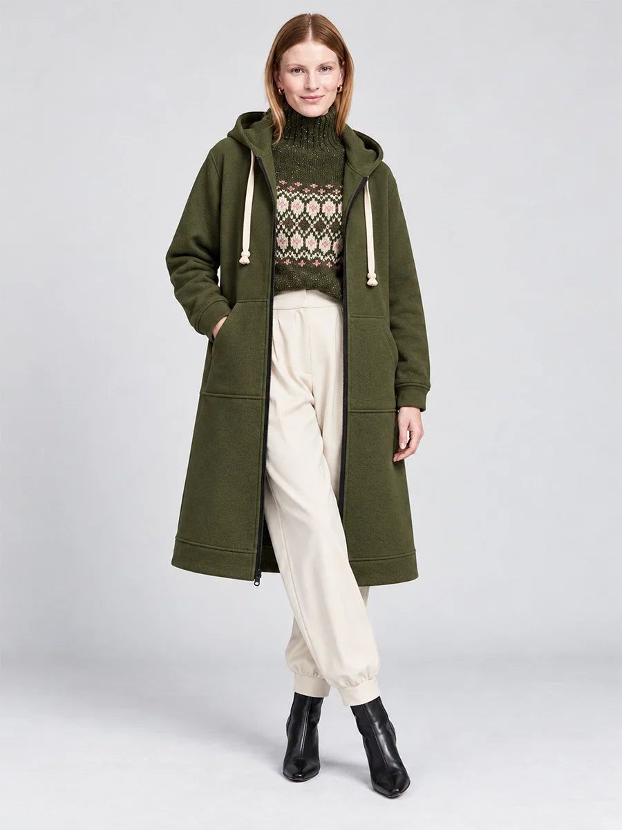 Longline Reißverschluss-Freizeitjacke für Alltags-Layering