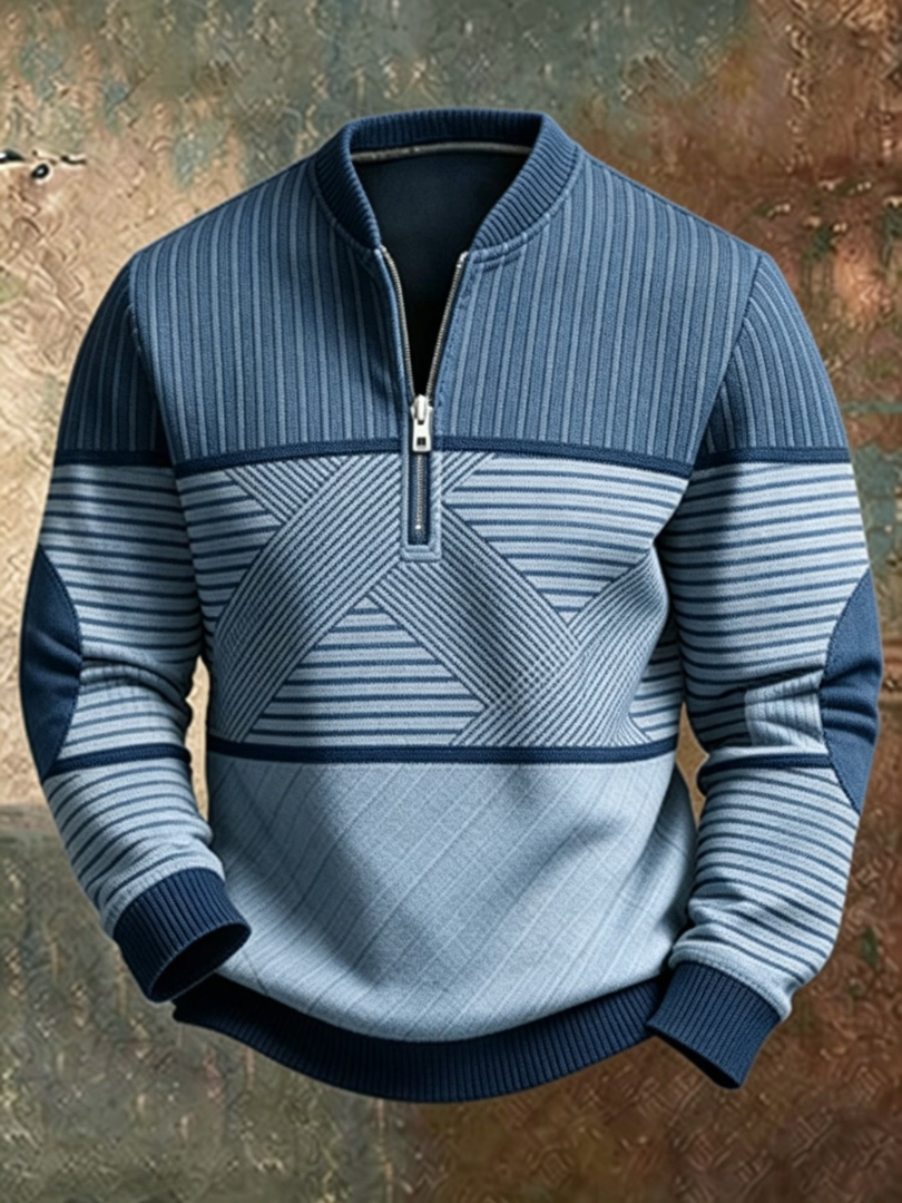 Herren Pullover mit halbem Reißverschluss