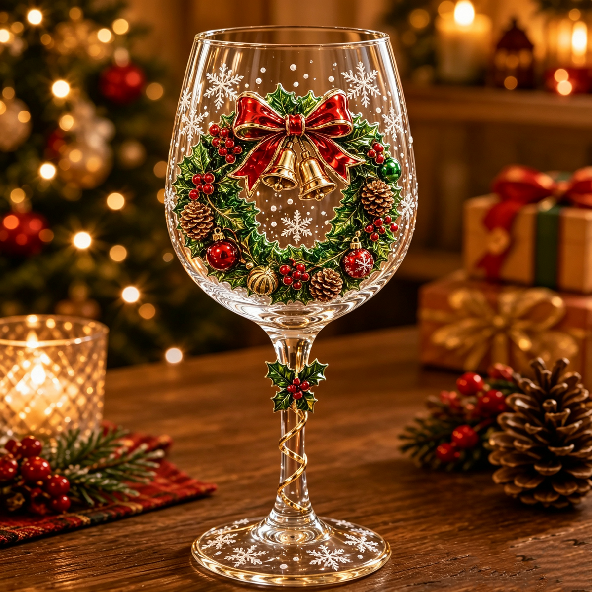 3D Weihnachts-Weingläser – Festliches Nippen mit weihnachtlichem Charme