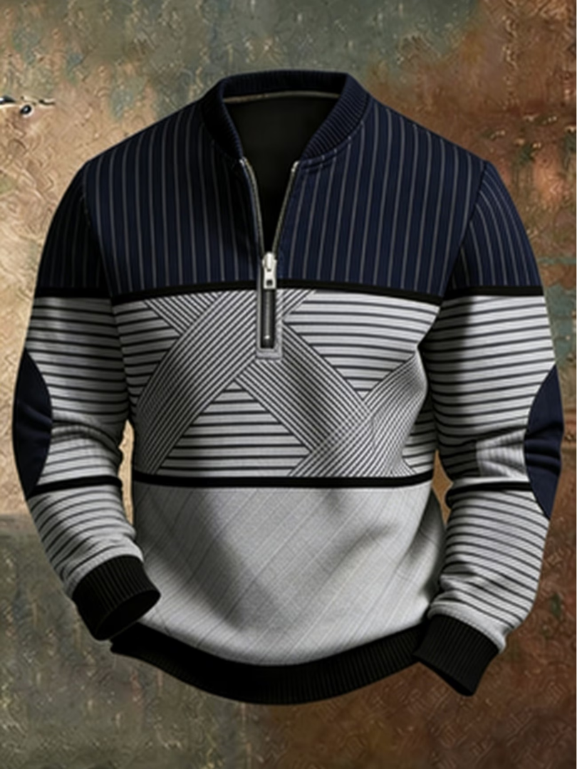 Herren Pullover mit halbem Reißverschluss