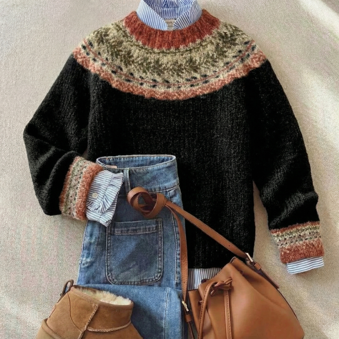 Eleanor Klassischer nordischer Erbe Strickpullover