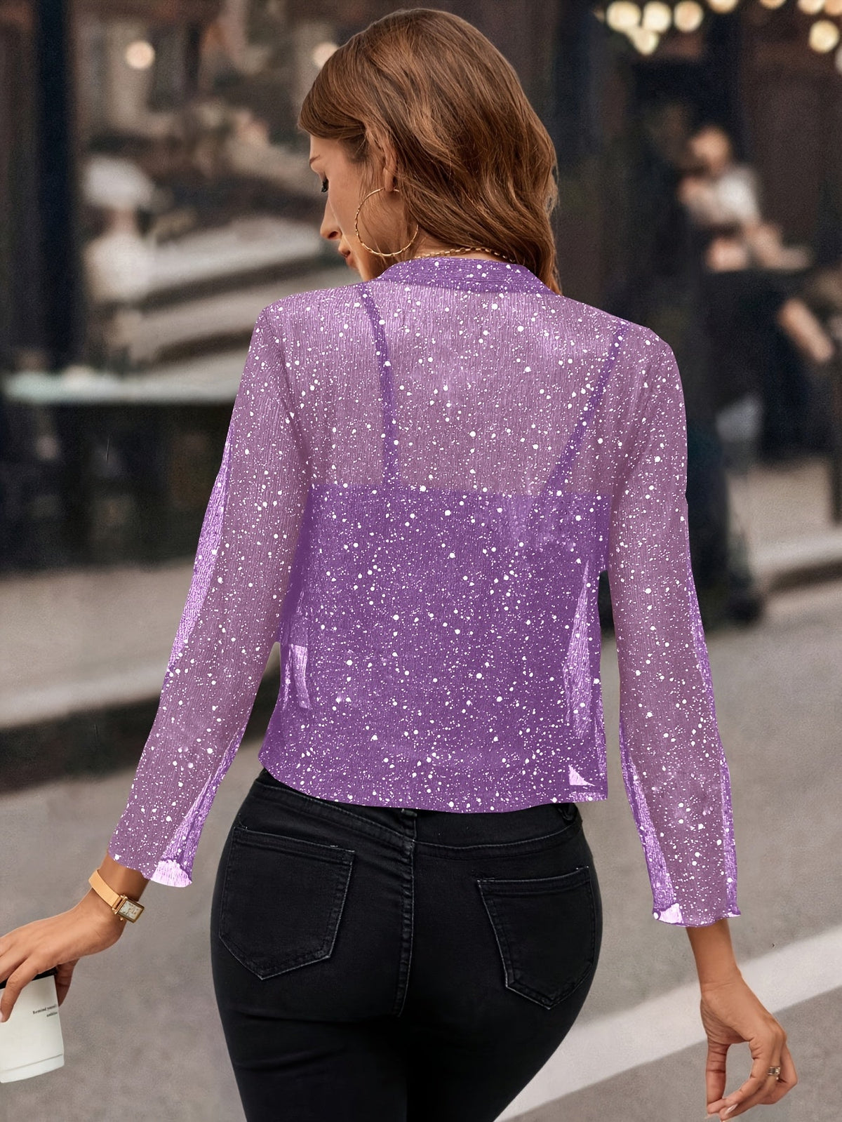 Elaine Schimmernde Cropped Jacke