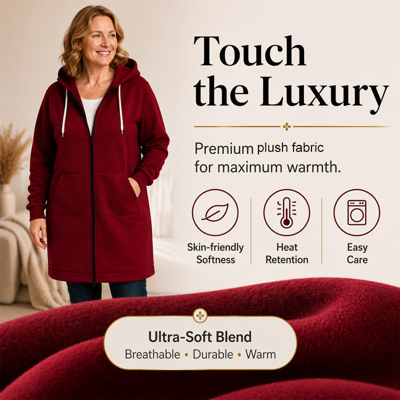 Damen Fleece-Hoodies mit Reißverschluss