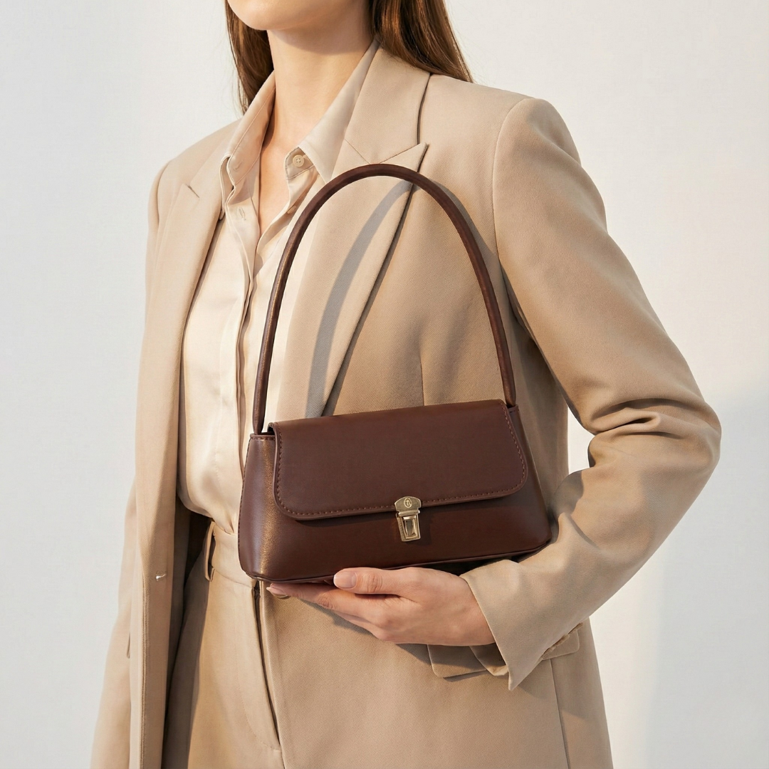 Camp Basel | Retro Schulterhandtasche mit Überschlag