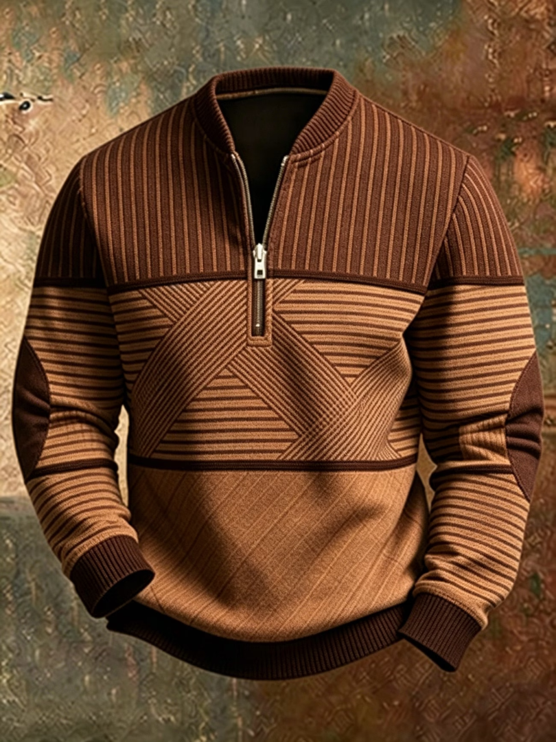 Herren Pullover mit halbem Reißverschluss