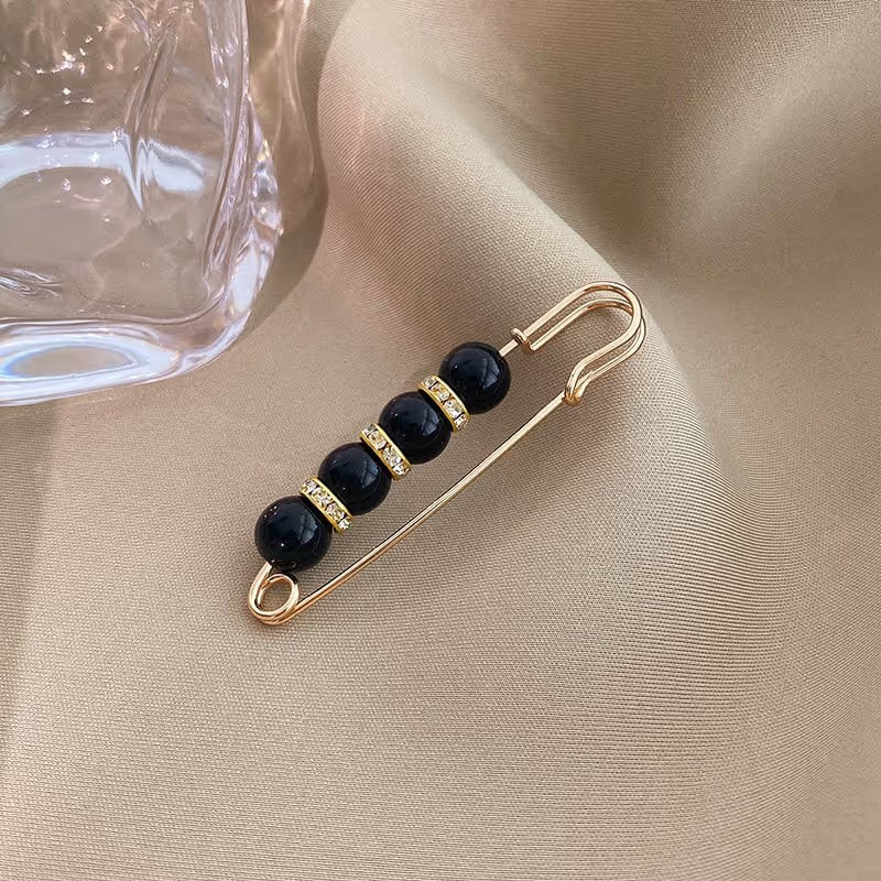 Elegante Strasssteine Perlen Sicherheitsnadel Brosche