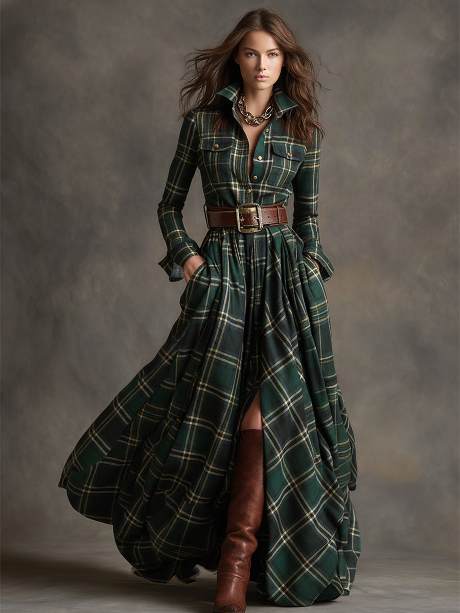Klassisches Hemdkleid mit Karomuster