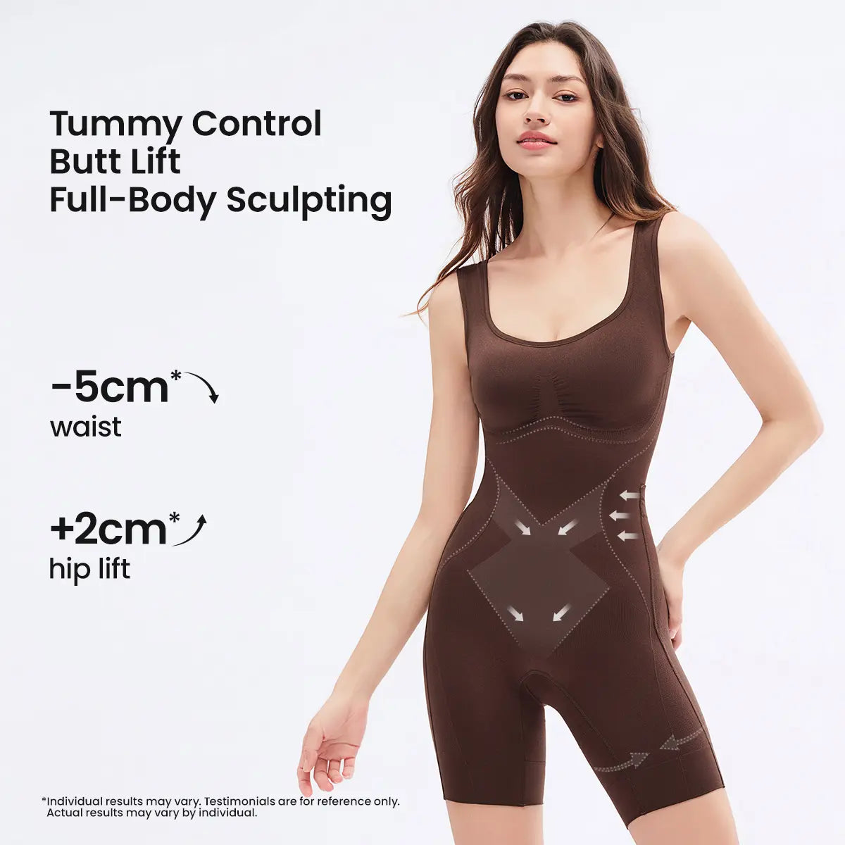 Bauchkontrolle Po-Lifting Faja Body mit Rückenstütze und offenem Rückendesign