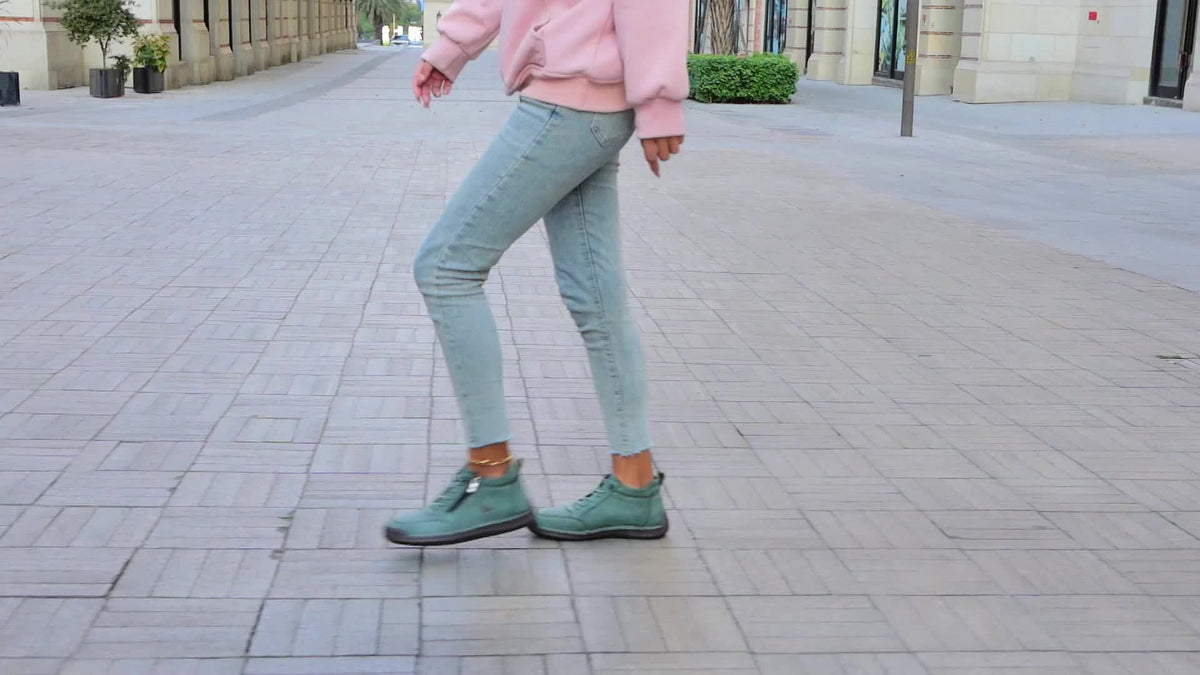 Damen Bequeme Schnür-Knöchel-Sneaker