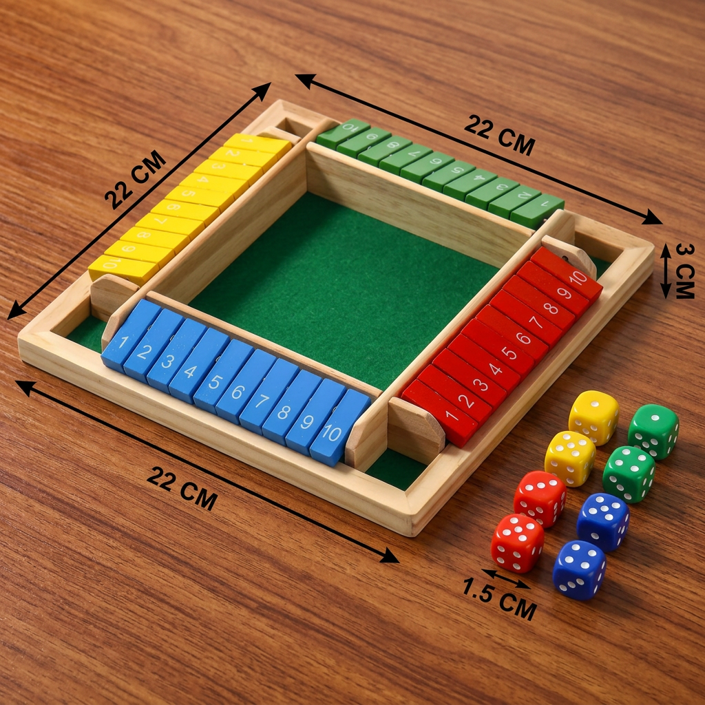 ShutTheBox Familienspiel 4-Spieler-Set