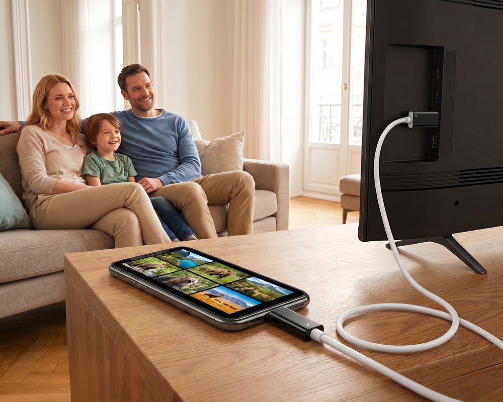 USB-C zu HDMI-Adapterkabel – Streamen, Spielen und Laden gleichzeitig – Für Switch, Handy und Tablet