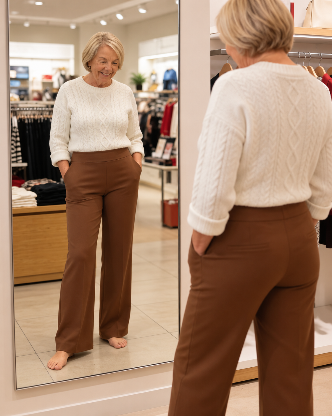 Komfortable Stretch-Hose mit weiten Beinen