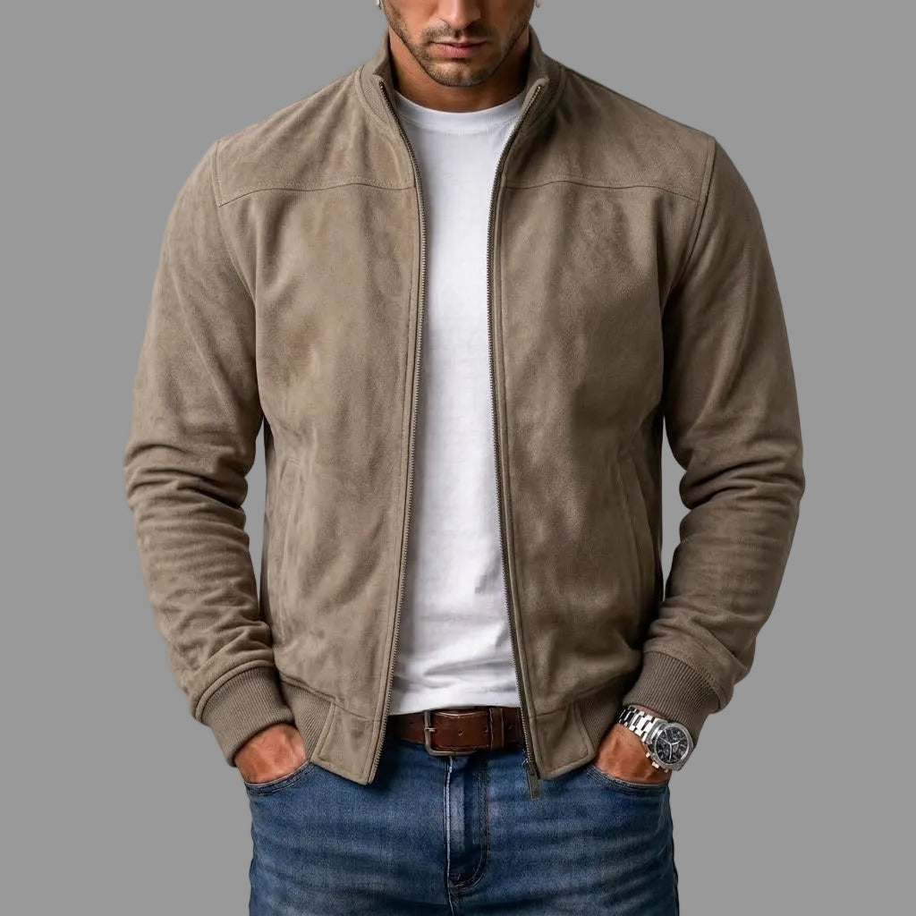 Bomberjacke aus Veloursleder