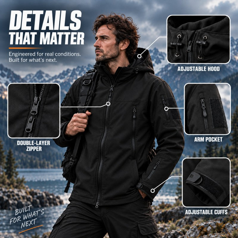 Herren Wasserdichte Isolierte Outdoor-Jacke für Wind und Regen