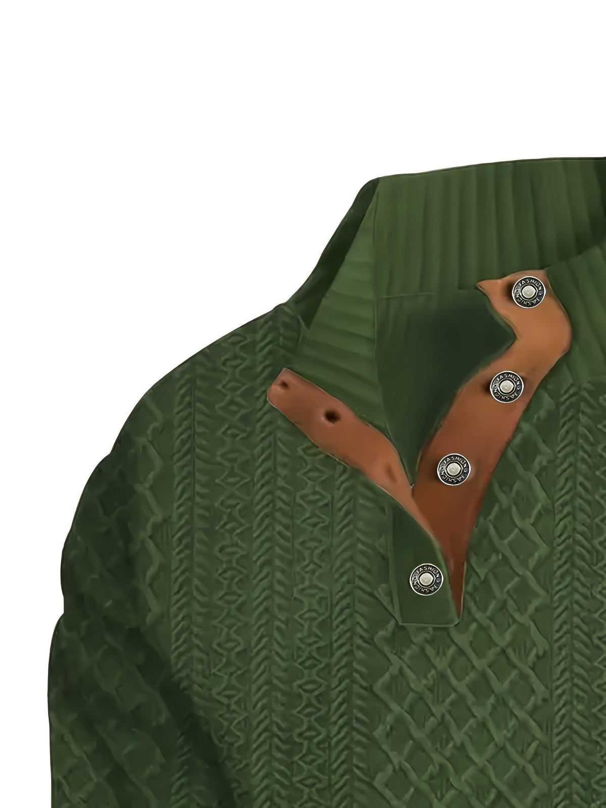 Pullover mit Stehkragen und Knopfleiste im Henley-Stil