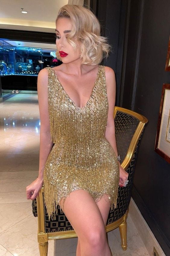 Elegantes Fransen-Partykleid