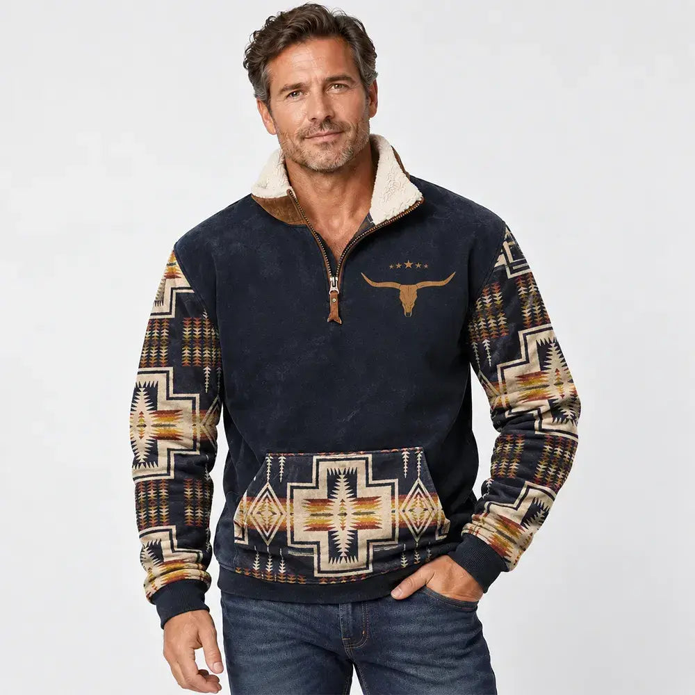 Modernes Herren-Langarmshirt mit 3D-Druck für Herbst/Winter