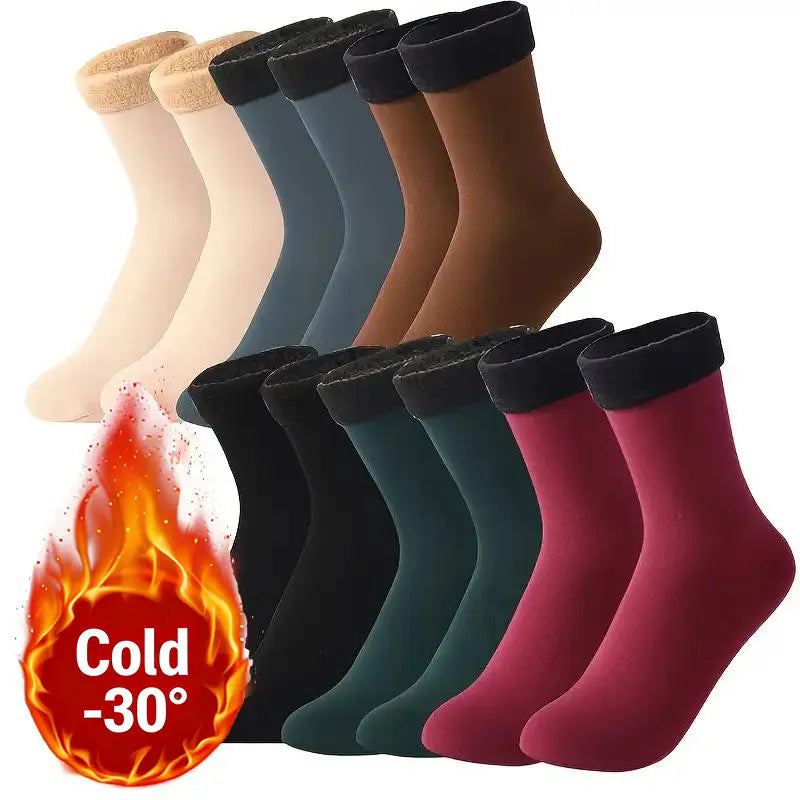 Damen Heavyweight Fuzzy Geschlossene Schnell-Wärmende Unterwäsche Socken