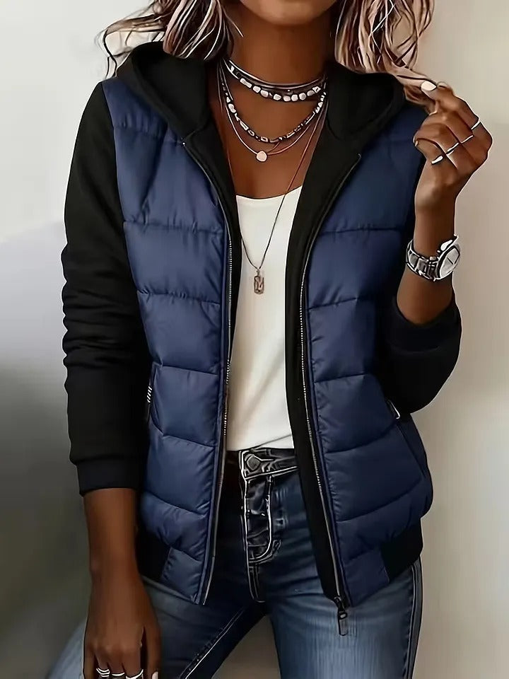 Damen Kapuzenjacke mit Farbblockdesign