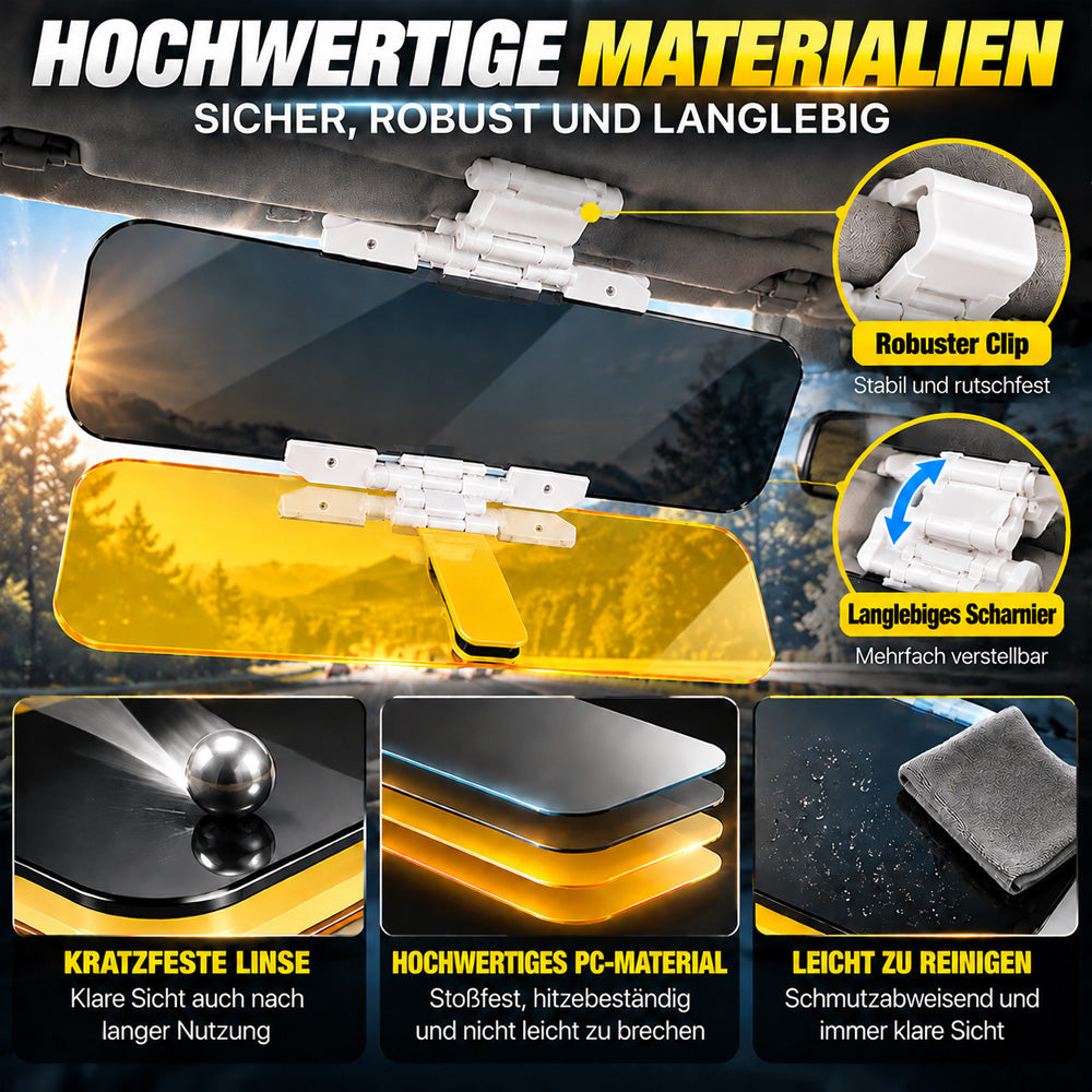 Universelle HD-Antiblend-Sonnenblende fürs Auto – Tag und Nacht