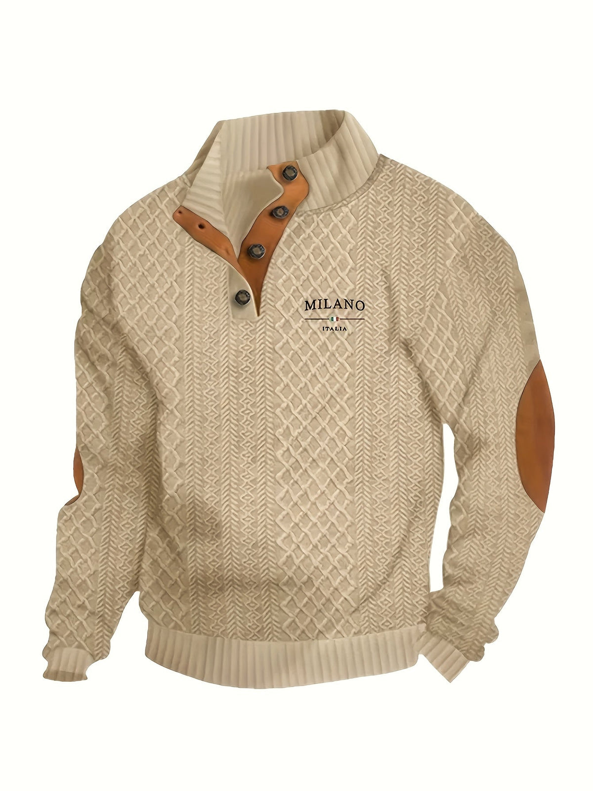 Strukturierter Pullover mit Stehkragen